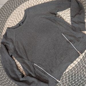 Men's Gray Sweater with Zipper Accents